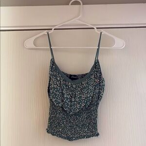 Floral Blue Smocked Women's Top